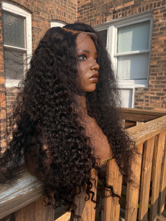 Customized 5x5 HD Lace Deep Wave Wig 24”